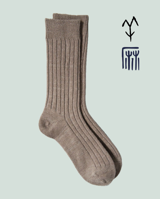 Hemp Wool 64/35 Half Calf Socks